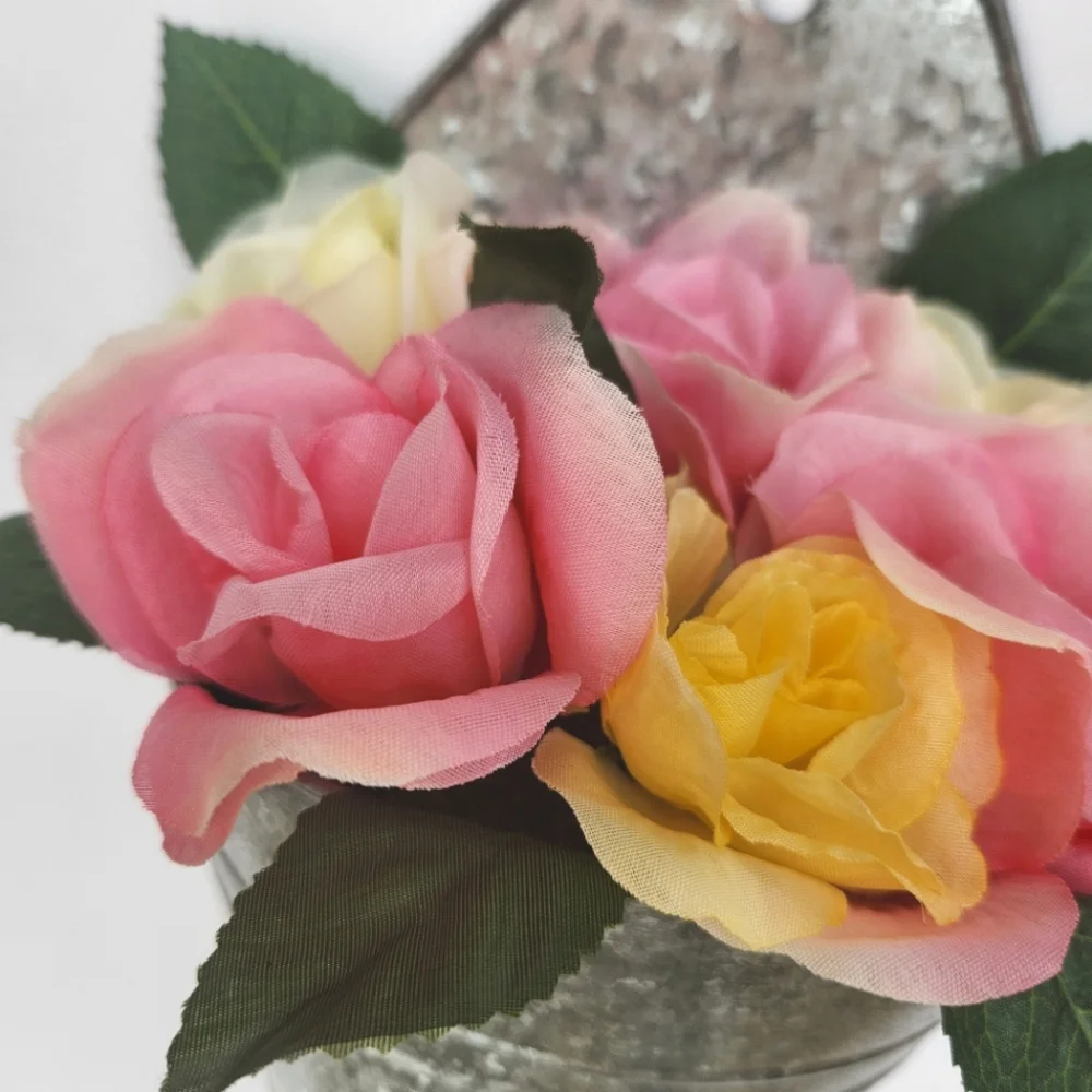 Summer Roses in Hanging Tin Mother's Day